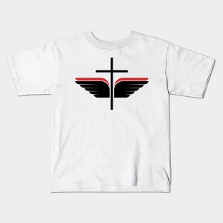 Cross of Jesus Christ and wings - a symbol of the Spirit Kids T-Shirt